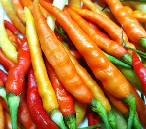 Full frame shot of chili peppers