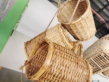 Close-up of wicker basket