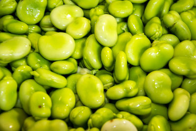 Full frame shot of green chili peppers