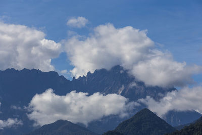 Low angle view of mountains against sky