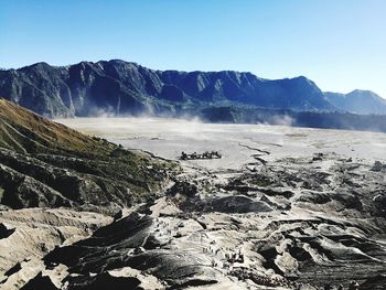 Scenic view of mountains against clear sky
