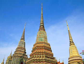 Low angle view of temple building against sky