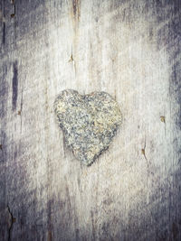 Close-up of heart shape on wood