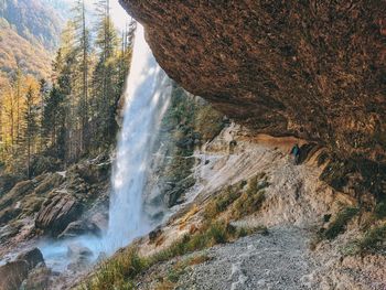 Scenic view of waterfall