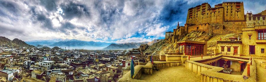 Panoramic shot of townscape against sky