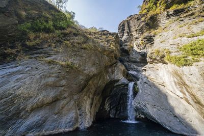 Scenic view of waterfall