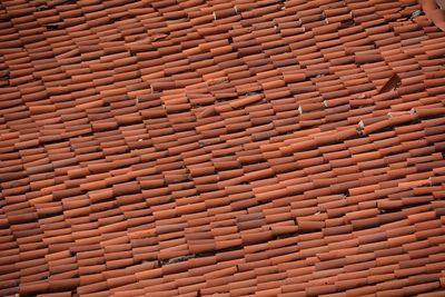 High angle view of roof tiles