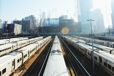 Railroad tracks in city