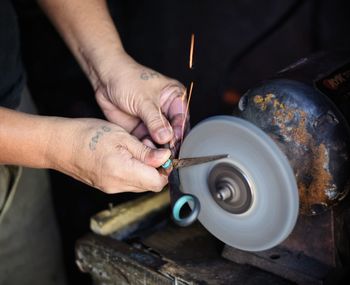 Close-up of man working
