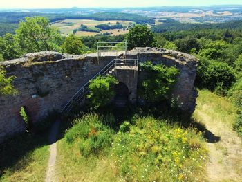 High angle view of bridge over river