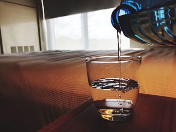 Close-up of drink in glass on table