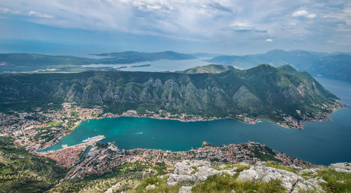 Kotor and boka bay, view from the mountain