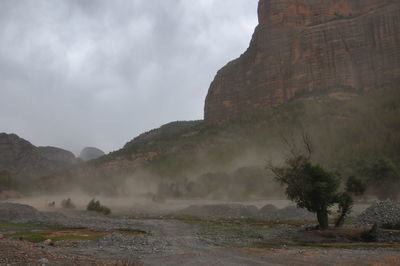 Scenic view of rocky mountains against sky
