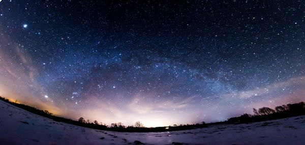 Low angle view of star field against star field