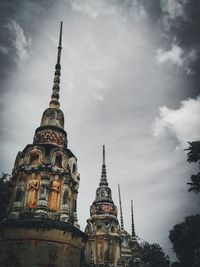 Low angle view of temple building against sky