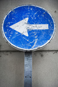 Close-up of road sign