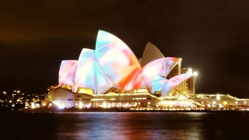 Illuminated city at night