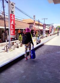 Person walking on city street