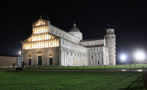 View of illuminated building at night