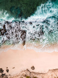 High angle view of beach