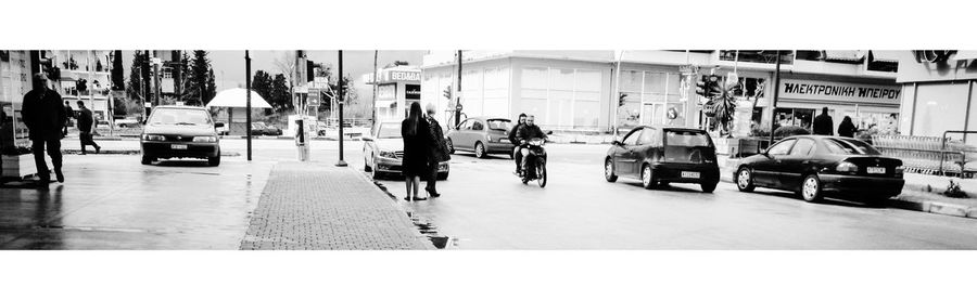 Woman standing in city