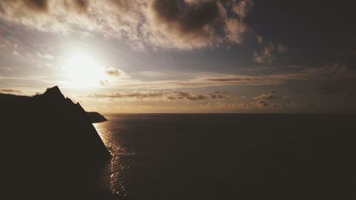 Scenic view of sea at sunset