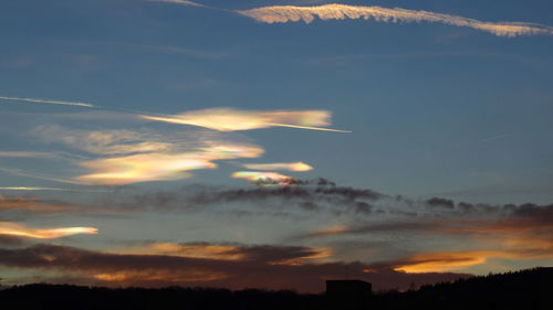 Low angle view of sky during sunset