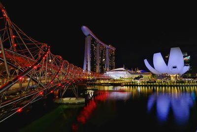 Illuminated city at night