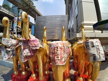 Panoramic view of illuminated carousel at concert