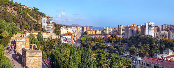 Panoramic view of malaga city, spain