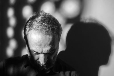 Side view of man looking away