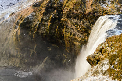 Scenic view of waterfall