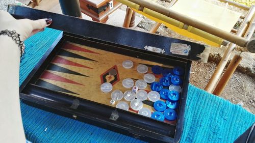 Close-up high angle view of man