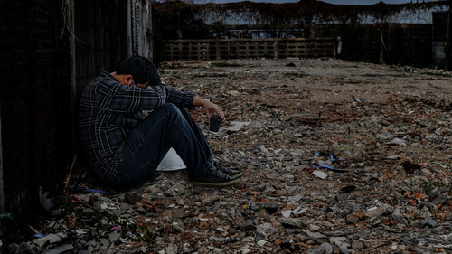 Man sitting on floor