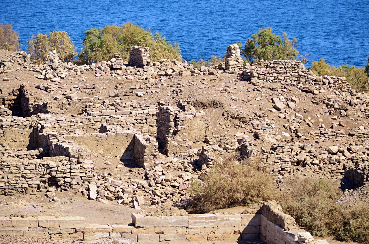 STONE WALL BY SEA SHORE