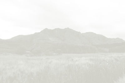 Scenic view of mountains against clear sky