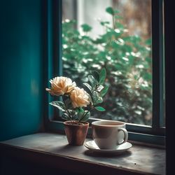 Close-up of potted plant on table