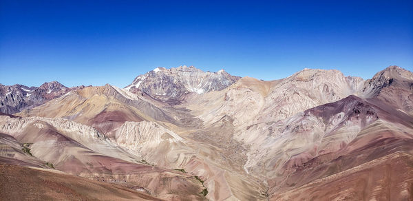 Scenic view of mountains against clear sky