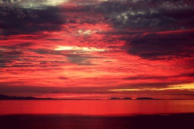 Scenic view of dramatic sky during sunset