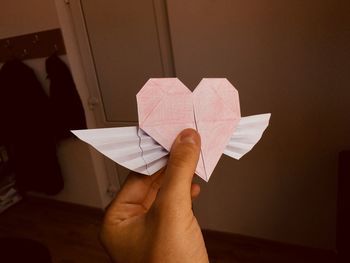 Paper origami heart