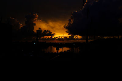 Scenic view of dramatic sky during sunset