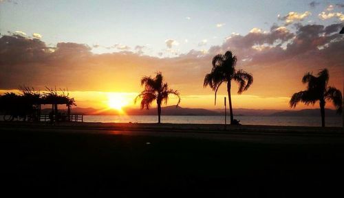 Scenic view of sea at sunset