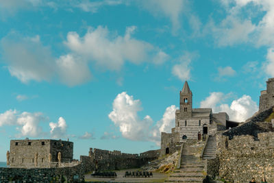 Low angle view of historic building against sky