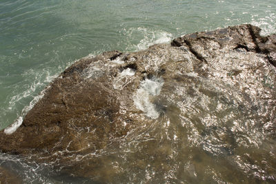 Water splashing in sea