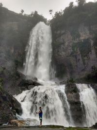 Scenic view of waterfall