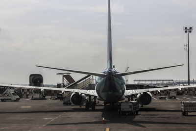 Airplane at the airport terminal