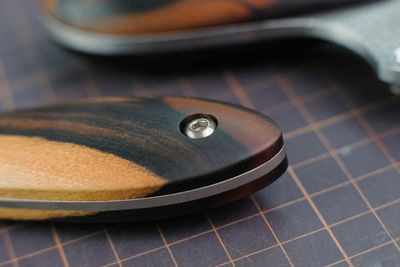 High angle view of headphones on table