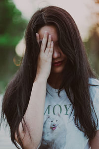 Close-up of young woman