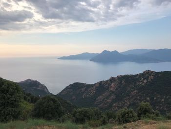 Scenic view of mountains against sky