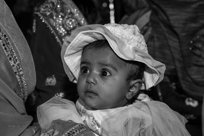 Portrait of cute girl looking away